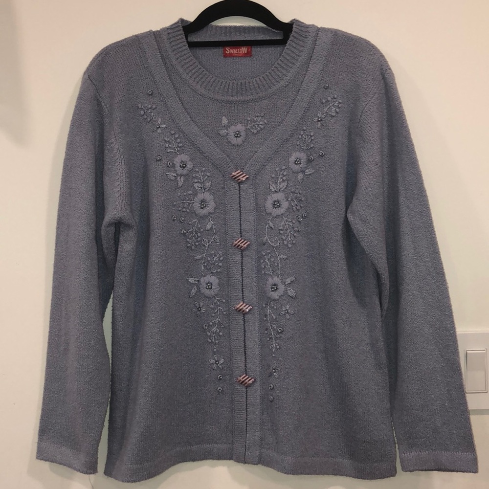 Vintage Swallow brand blue Faux Cardigan